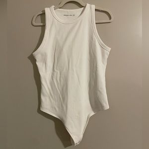 A&F ribbed white scuba bodysuit